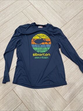 Silverton Mountain Navy Long Sleeve Graphic Tee